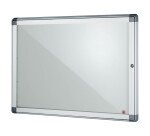 Vitrine d'affichage intérieur Bruneau fond métal laqué gris clair - 8 feuilles