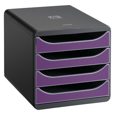 Module de classement Exacompta Big Box 4 tiroirs coffre noir