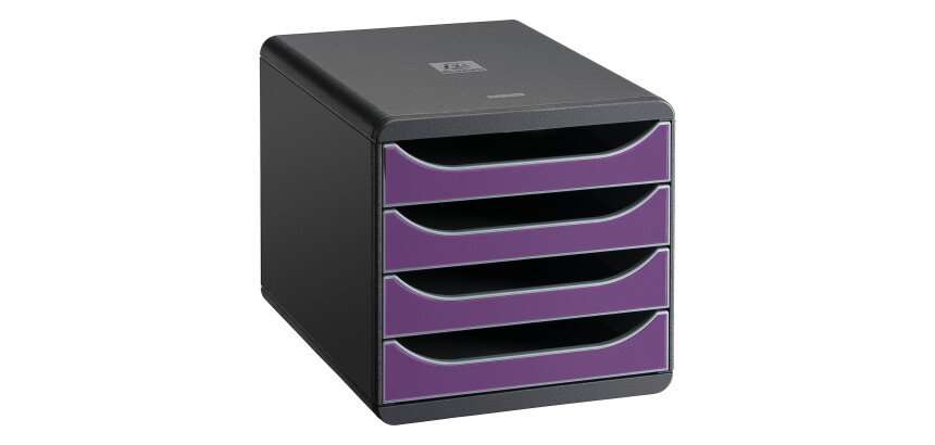 Module de classement Exacompta Big Box 4 tiroirs coffre noir