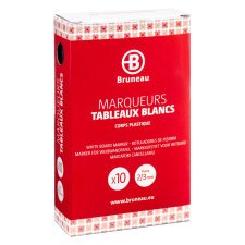 Pack de 15 marqueurs effaçables Bruneau pointe ogive de 2 à 4 mm + 5 offerts  noirs corps plastique