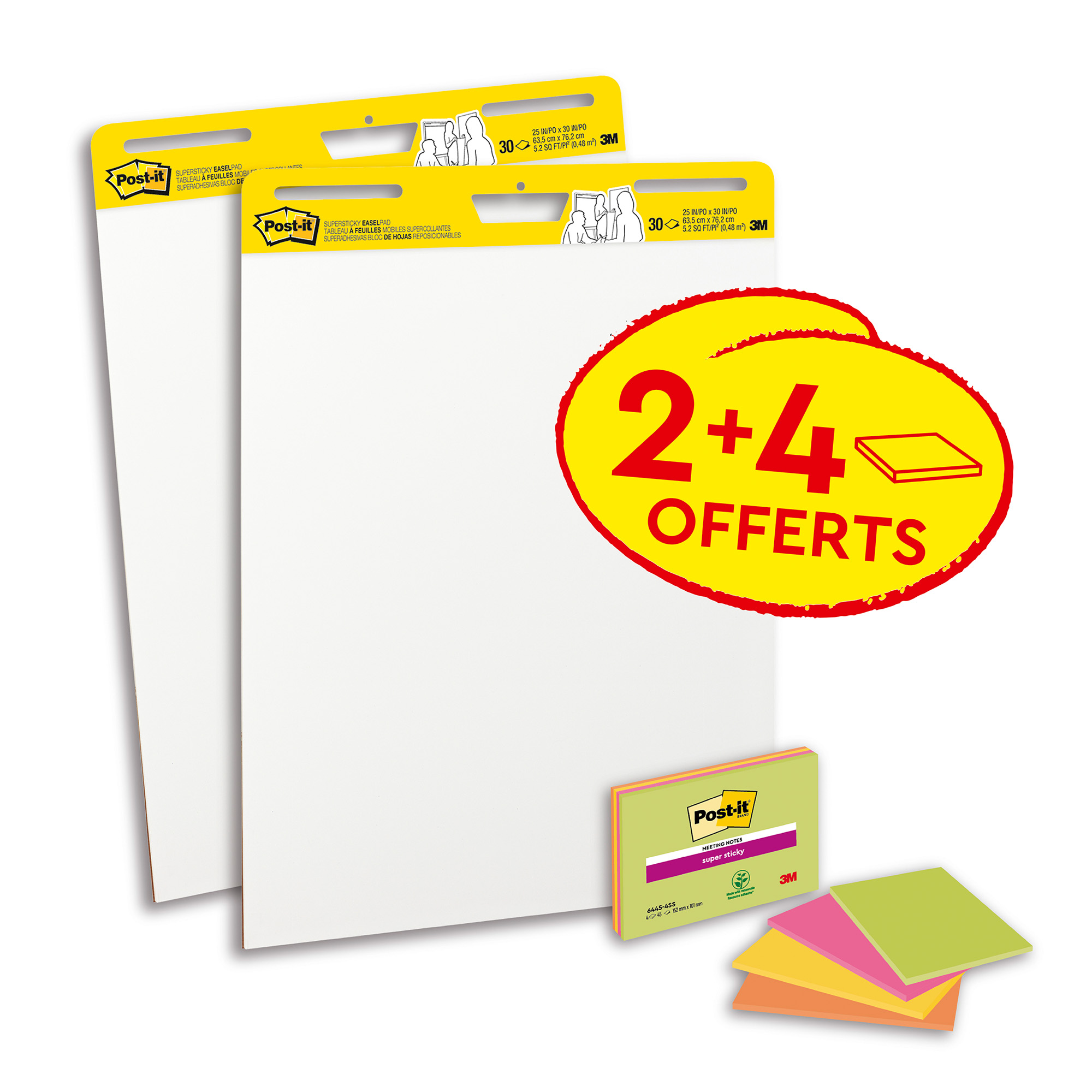 Pack 2 paperboard - chevalets mobiles Meeting Chart + 4 Meeting Notes  offertes sur