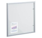 Vitrine d’intérieur porte battante fond laqué gris clair - 12 feuilles A4