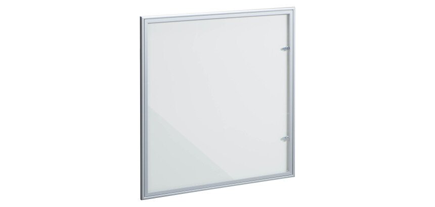 Vitrine d’intérieur porte battante fond laqué gris clair - 12 feuilles A4