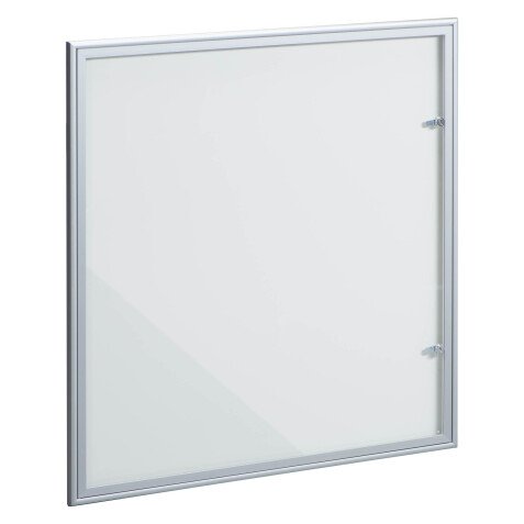 Vitrine d’intérieur porte battante fond laqué gris clair - 12 feuilles A4