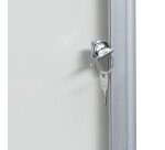 Vitrine d’intérieur porte battante fond laqué gris clair - 12 feuilles A4