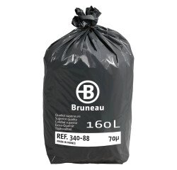 Bolsas de basura sin Autocierre Bruneau 70 micras 160L - Paquete de 200 bolsas