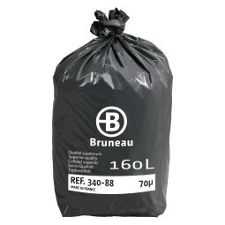 Bolsas de basura sin Autocierre Bruneau 70 micras 160L - Paquete de 200 bolsas