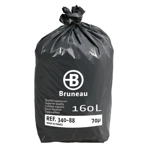Bolsas de basura sin Autocierre Bruneau 70 micras 160L - Paquete de 200 bolsas