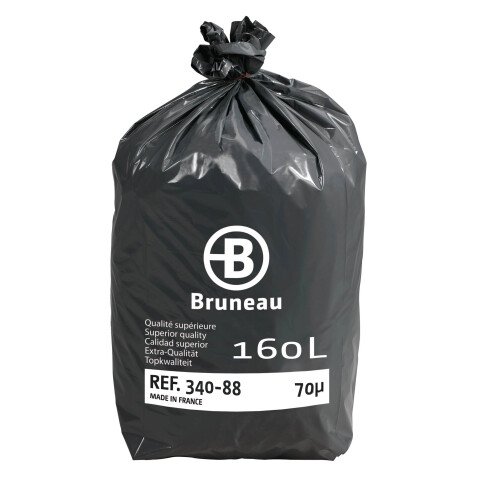 Sac poubelle 160 litres qualité supérieure Bruneau gris - 200 sacs