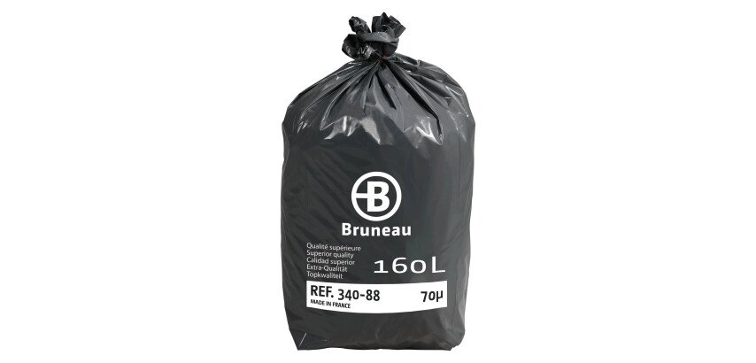 Sac poubelle 160 litres qualité supérieure Bruneau gris - 200 sacs