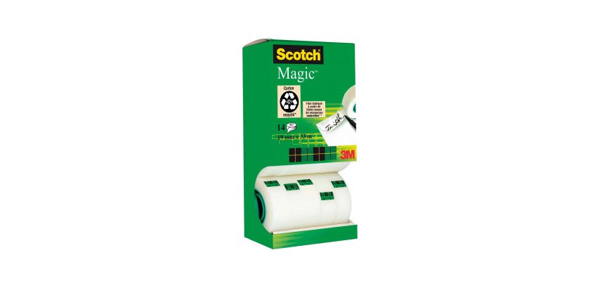 Pack de 10 rubans adhésif Scotch Magic invisible largeur 19 mm - Longueur 33 m + 4 offerts