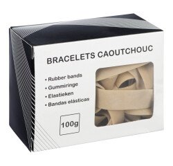 Box of 100 g rubber bands 200 mm