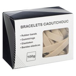 Bracelets caoutchouc 180 mm - Boîte de 100 g