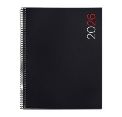 Agenda espiral City Pro Dia página 210 x 270 mm Polipropileno negro Miquelrius