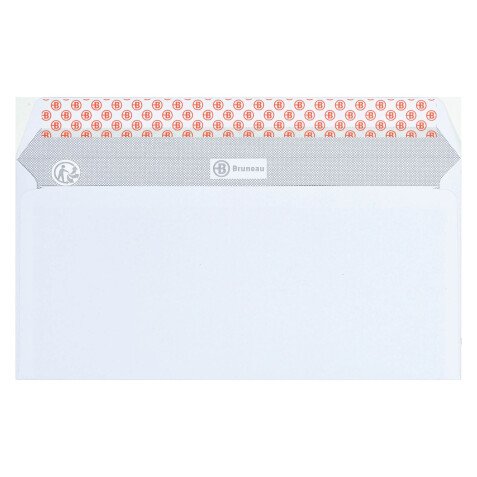 Enveloppe recyclée 110 x 220 mm Bruneau 80 g sans fenêtre blanche - Boîte de 500