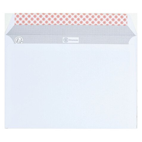 Enveloppe recyclée 162 x 229 mm Bruneau 80 g sans fenêtre blanche - Boîte de 500