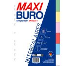 Jeu de 6 intercalaires 3/10e neutres bristol couleur - Maxiburo