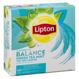 Thé vert menthe Lipton - Boîte de 100 sachets fraîcheur