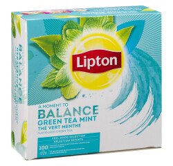 Box of 100 Lipton green tea mint