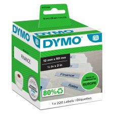 Rollos de etiquetas Dymo 99017 LW 220" Carpetas colgantes" 12x50 mm rollo de 220