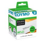 Etiquettes adresses 28 x 89 mm Dymo - 2 rouleaux de 130