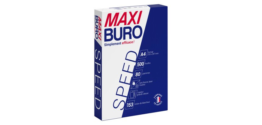 Ramette papier Speed A4 80 g - 500 feuilles - Blanc - Maxiburo