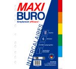 Jeu de 6 intercalaires neutres polypropylène 12/100e couleur - Maxiburo