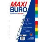 Jeu de 12 intercalaires neutre polypropylène 12/100e couleur - Maxiburo