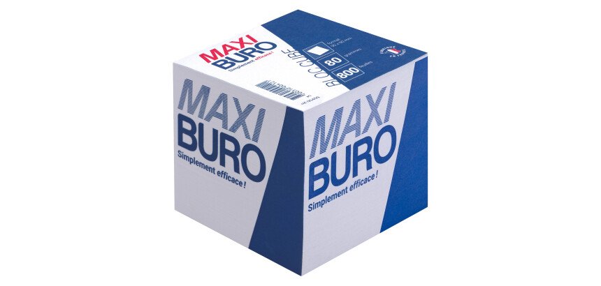 Bloc cube 800 feuilles blanc 90 x 90 mm - Maxiburo