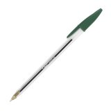 Balpen Bic Cristal Original met dop punt 1 mm - fijn schrijven groen