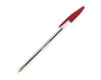 Stylo bille Bic Cristal Original à capuchon pointe 1 mm - écriture moyenne rouge  