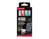 Chalk markers Uni-Ball Chalk medium conical tip 1.8 to 2.5 mm - Pack of 4 assorted classic colours