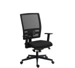 Chaise de bureau Bruneau Activ' - Tissu et maille - Dossier haut avec soutien lombaire - Pieds noirs