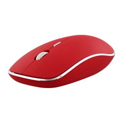 Ratón inalámbrico silencioso Rubby soft touch TnB color rojo/plata