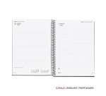 Agenda espiral City dia página 155 x 213 mm Catalán polipropileno negro Miquelrius