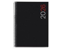 Agenda espiral City Plus semana vista Vertical 155 x 213 mm Polipropileno negro Miquelrius