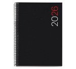 Agenda espiral City Plus semana vista Vertical 155 x 213 mm Polipropileno negro Miquelrius