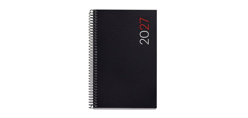 Agenda espiral City semana vista horizontal 117 x 182 mm Polipropileno negro Miquelrius