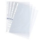 Boîte de 100 pochettes transparentes perforées grainées en polypropylène 7/100e - Maxiburo