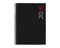 Agenda espiral City Plus semana vista vertical Catalán 155 x 213 mm  Polipropileno negro Miquelrius