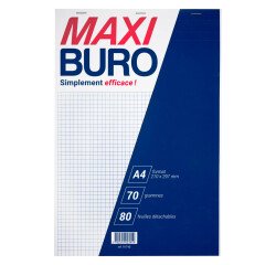 Bloc de bureau A4 quadrillés 5 x 5 Maxiburo