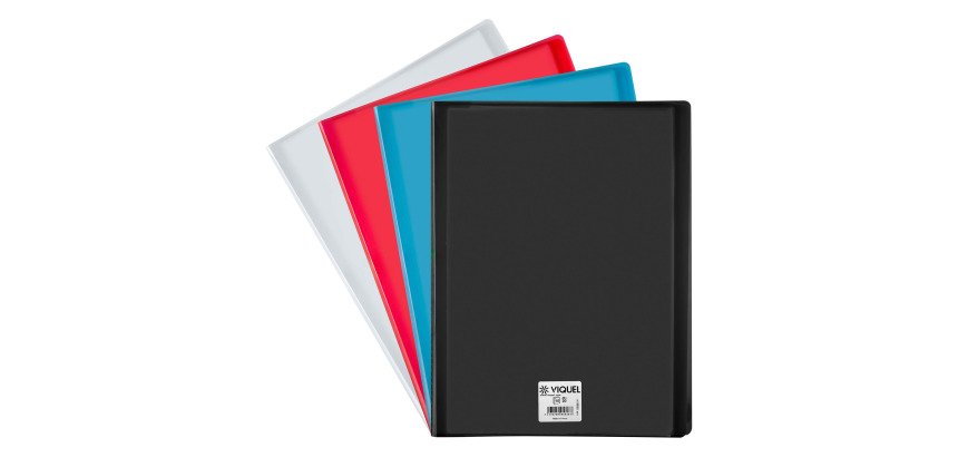 Protège-documents Viquel polypropylène translucide A4 10 pochettes - 20 vues - couleurs assorties