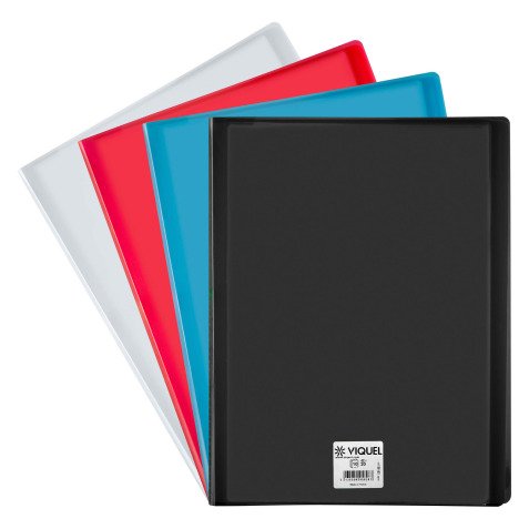 Protège-documents Viquel polypropylène translucide A4 10 pochettes - 20 vues - couleurs assorties