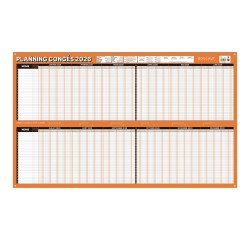 Planning congés/absences 2026 - Effacable à sec - 60 x 99 cm