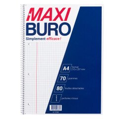 Cahier spiral Maxiburo A4+ 5 x 5 4 trous