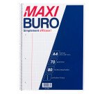 Cahier à spirales A4 21 x 29,7 cm petits carreaux 80 feuilles - Maxiburo