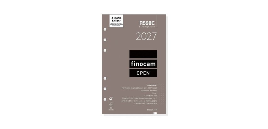 Recambio anual 500 117x181 1 Día Página Open R598C Finocam Catalán