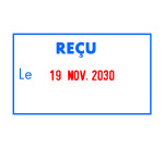 Tampon encreur automatique dateur "Reçu le" Trodat Metal Line 5460L bicolore