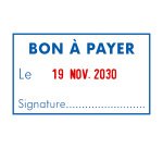 Tampon encreur automatique dateur "Bon à payer" Trodat Professional Line 5460L bicolore