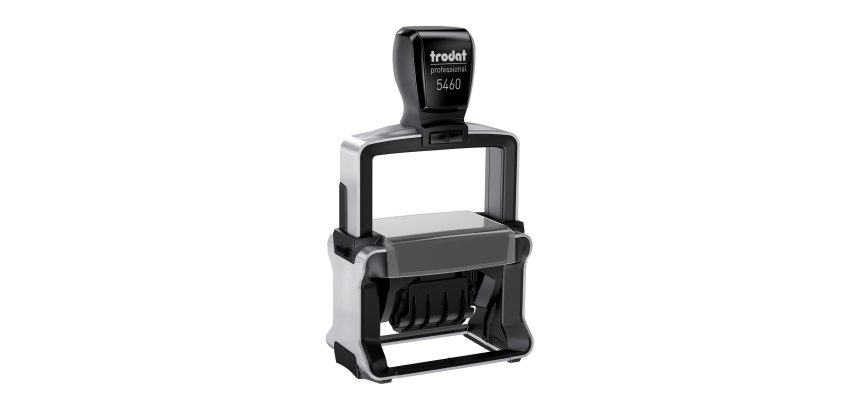 Tampon encreur automatique dateur "Saisi le" Trodat Professional Line 5460L bicolore